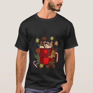 Kerstmis Hete Chocolade Koffie Cup Met Gingerbrea T-shirt