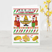 Kerstmis Hettelijk Trui Patroon Kerstmis Kaart (Gele Bloem)