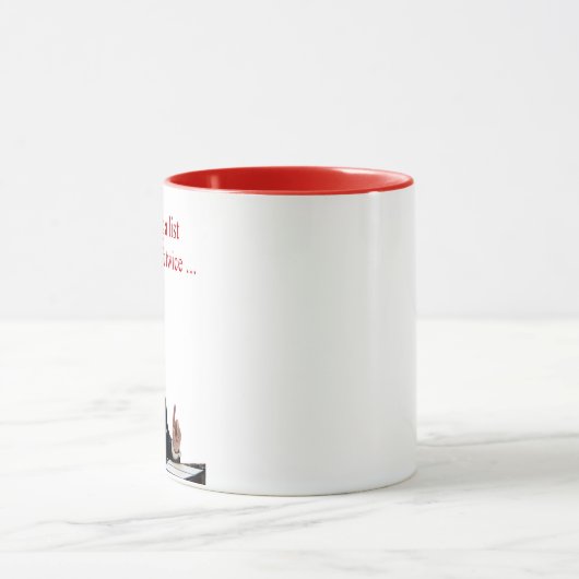 Kerstmis: Hij maakt een lijst Mok (Midden)