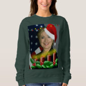 kerstmis hillary clinton womens sweatshirt (Voorkant)