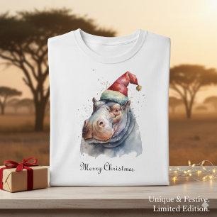 Kerstmis Hippo, aanpasbaar T-shirt