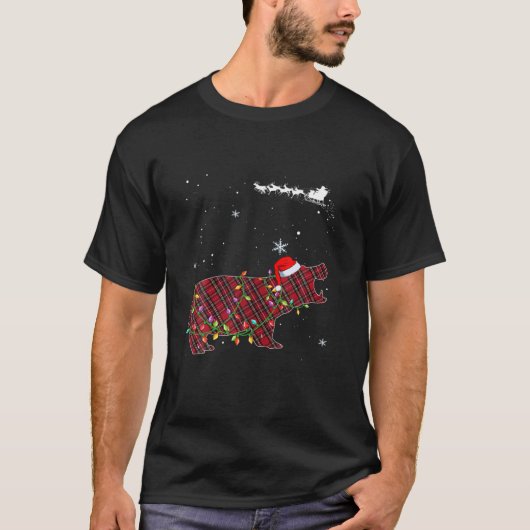Kerstmis Hippo Play Pajama T-shirt (Voorkant)