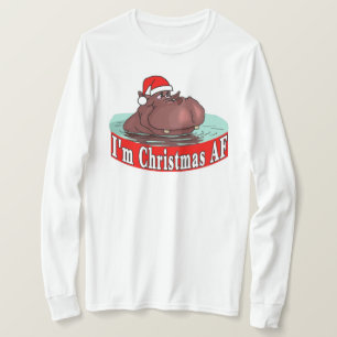 Kerstmis Hippopotamus T-shirt