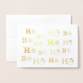 Kerstmis Ho Ho aangepaste tekst schattig Folie Kaarten (Voorkant met envelop)