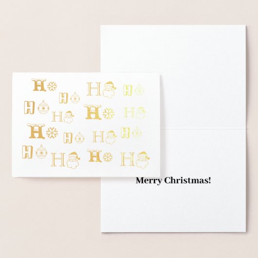 Kerstmis Ho Ho aangepaste tekst schattig Folie Kaarten (Display)