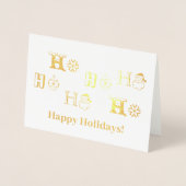 Kerstmis Ho Ho, datum met aangepaste naam schattig Folie Kaarten (Voorkant)