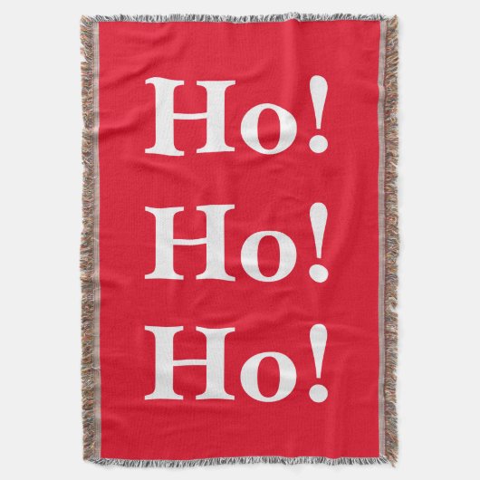 Kerstmis. Ho! Ho! gewoven deken (Voorkant Verticaal)
