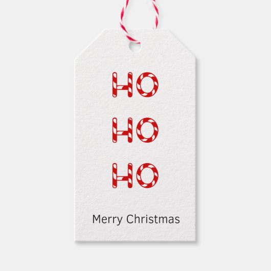 Kerstmis Ho Ho Gift Label Cadeaulabel (Voorkant)