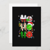 Kerstmis Ho Ho Ho Baseball Lover Santa Reindeer E Kaart (Voorkant / Achterkant)