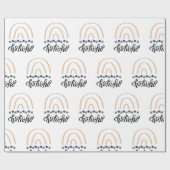 Kerstmis Ho Ho Ho Boho Rainbow Gift Cadeaupapier (Vlak)