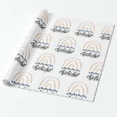 Kerstmis Ho Ho Ho Boho Rainbow Gift Cadeaupapier (Uitgerold)