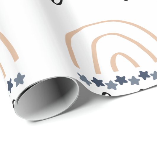 Kerstmis Ho Ho Ho Boho Rainbow Gift Cadeaupapier (Rol Hoek)