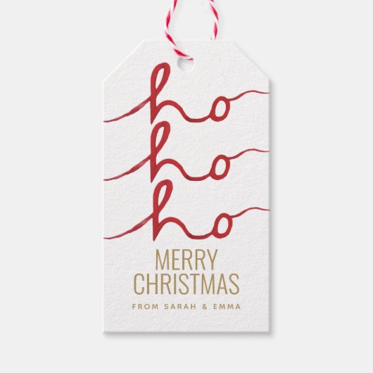 Kerstmis Ho Ho Ho Cadeaulabel (Voorkant)