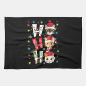 Kerstmis Ho Ho Ho Cat Lovers Lights Pajamas Funny Theedoek (Horizontaal)