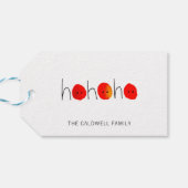 Kerstmis Ho Ho Ho Handbeschilderde neus Cadeaulabel (Achterkant Horizontaal)