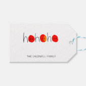 Kerstmis Ho Ho Ho Handbeschilderde neus Cadeaulabel (Voorkant (Horizontaal))