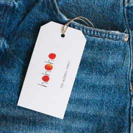 Kerstmis Ho Ho Ho Handbeschilderde neus Cadeaulabel