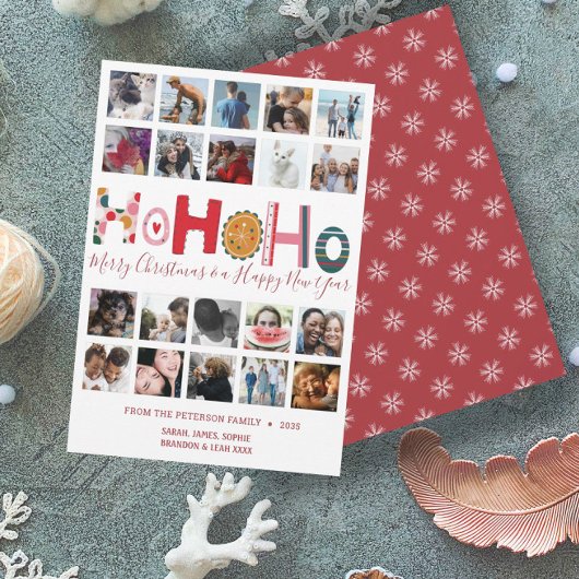 Kerstmis Ho Ho Ho Kaart 20 foto collage