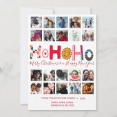 Kerstmis Ho Ho Ho Kaart 20 foto collage (Voorkant)