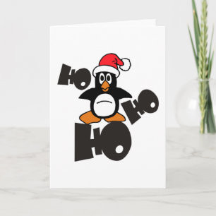 Kerstmis - Ho Ho Ho kerstman pinguïn 1 Feestdagen Kaart