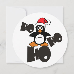 Kerstmis - Ho Ho Ho Kerstman Pinguïn 1 Feestdagenkaart