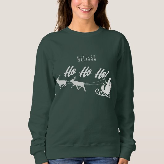 Kerstmis Ho Ho Ho! Modern Santa Claus Typografie Trui (Voorkant)