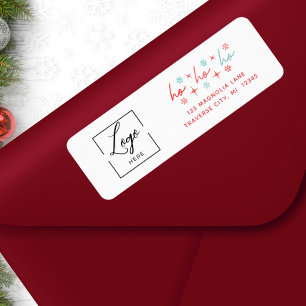 Kerstmis ho ho ho Voeg uw logo toe Etiket