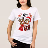 Kerstmis Ho Ho Modern Festive Feestdagen Tri-Blend Shirt (Voorkant)