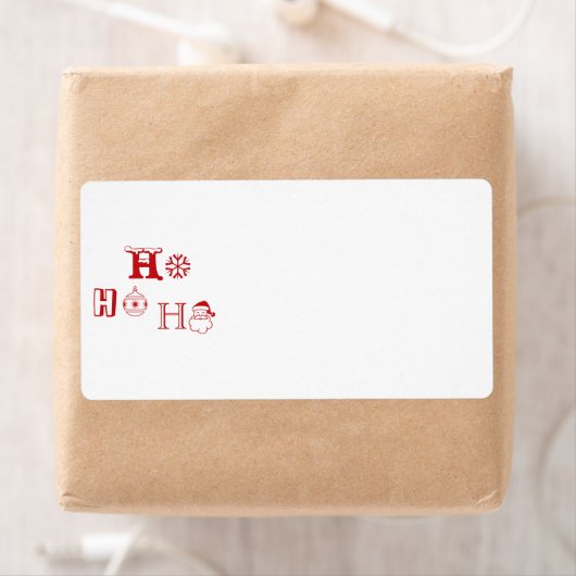 Kerstmis Ho Ho Red blanco, leuk retouradres Etiket (Insitu)
