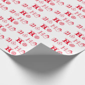 Kerstmis Ho Ho Rood en wit patroon schattig Cadeaupapier (Hoek)