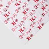 Kerstmis Ho Ho Rood en wit patroon schattig Tissuepapier (Detail)