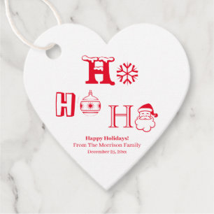 Kerstmis Ho Ho Rood met ingang van datum Bedankjes Labels