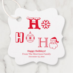 Kerstmis Ho Ho Rood met naam schatje Bedankjes Labels