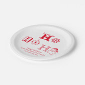 Kerstmis Ho Ho Rood met naam schatje Papieren Bordje (Gekanteld)