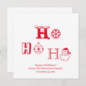 Kerstmis Ho Ho Rood op naam datum schatje (Voorkant / Achterkant)