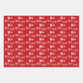 Kerstmis Ho Ho Rood wit groen patroon Inpakpapier Vel (Voorkant 2)