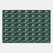 Kerstmis Ho Ho Rood wit groen patroon Inpakpapier Vel (Voorkant)