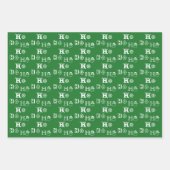 Kerstmis Ho Ho Rood wit groen patroon schattig Inpakpapier Vel (Voorkant 3)