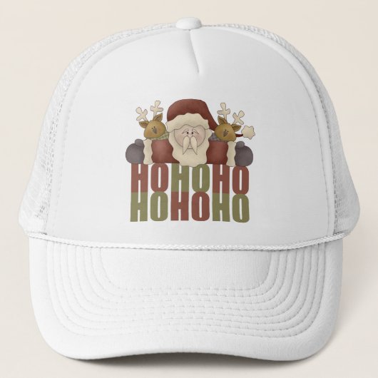 Kerstmis Ho Ho Santa Hat/Pet Trucker Pet (Voorkant)