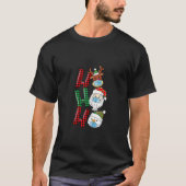 Kerstmis Ho Ho Santa Reindeer Snowman Face Mas T-shirt (Voorkant)