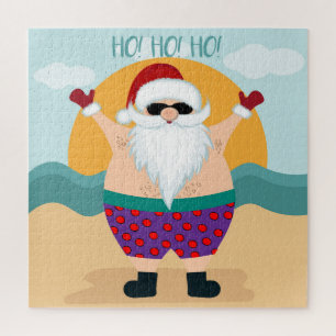 Kerstmis Ho Ho Summer Santa Beach Holiday Legpuzzel