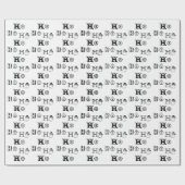 Kerstmis Ho Ho zwart-wit patroon schattig Cadeaupapier (Vlak)