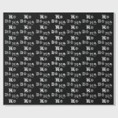 Kerstmis Ho Ho Zwart wit patroon schattig Cadeaupapier (Vlak)