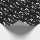 Kerstmis Ho Ho Zwart wit patroon schattig Cadeaupapier (Hoek)