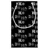 Kerstmis Ho Ho zwart-wit patroon schattig Klein Cadeauzakje (Achterkant)