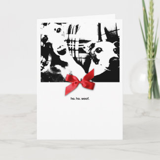 Kerstmis Ho van Iggy. Ho. Woof. Feestdagen Kaart