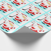 Kerstmis hockey cadeaupapier (Hoek)