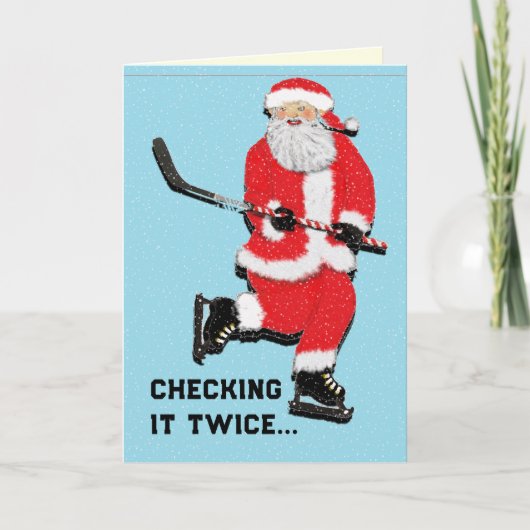 Kerstmis Hockey Feestdagen Kaart (Voorkant)