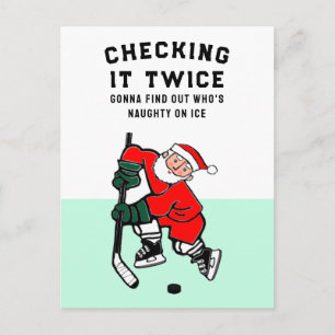 Kerstmis hockey feestdagenkaart