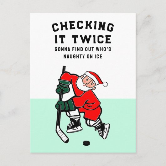 Kerstmis hockey feestdagenkaart (Voorkant)
